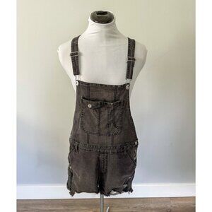 No Boundaries Black Denim Shorts Overalls